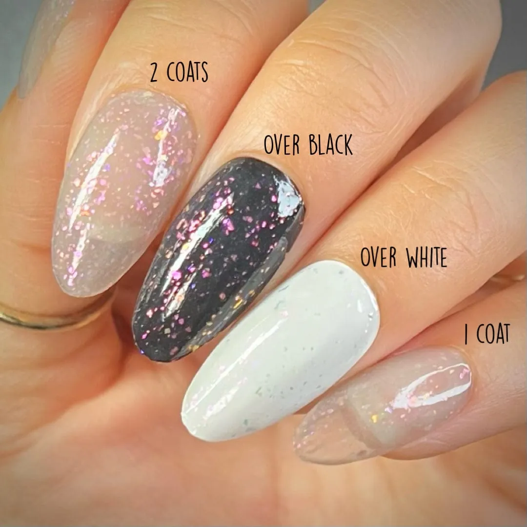 Woodland Walk: White Willow (P155) - Grey Jelly Flakies Nail Polish